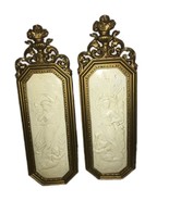 2 Dart Angel Cherub 1987 HOMCO Vintage Gold Cream Wall Hanging Pictures ... - €33,99 EUR