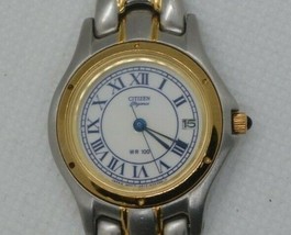 Vtg Citizen Quartz  GN-4-S Elogance Gold Plate Bezel Ss Wr 100 New Battery - £23.44 GBP