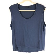 Athleta Womens Tank Top Knit Scoop Neck Hi Low Hem Navy Blue Size L - £7.78 GBP