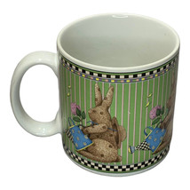 Sakura Debbie Mumm 1998 Easter Bunnies Bunny Rabbit Cup Mug - Green - $21.28