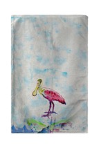 Betsy Drake Betsy&#39;s Pink Spoonbill Kitchen Towel - £23.18 GBP