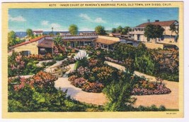 California Postcard San Diego Inner Court Ramona&#39;s Marriage Place Old Town - £2.21 GBP