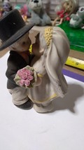 The bride and groom miniature bridle cake topper or figurine - $13.00