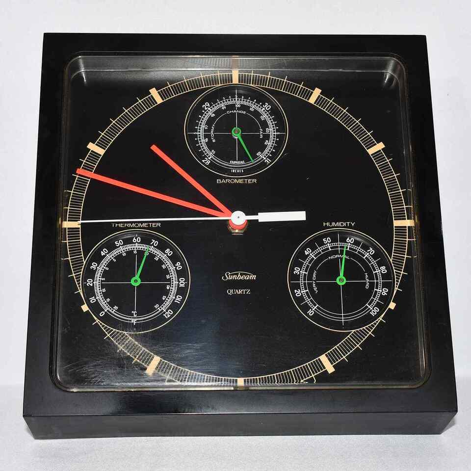 Sunbeam Wall Clock w Humidity, Barometer, Thermometer Quartz Wall Clock 0223!!! Item image 2