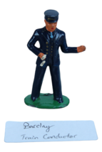 Barclay Type Lead Figure Train Conductor 1950s 1.5&quot; Tall Original Paint Lead - £6.73 GBP