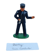 Barclay Type Lead Figure Train Conductor 1950s 1.5&quot; Tall Original Paint ... - $8.29