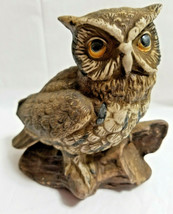 HOMCO Wise Owl Bird Art Pottery Figurine Statue Brown - £19.97 GBP