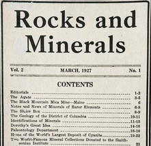 1927 Rocks And Minerals Quarterly Publication PB Book Vol 2 No 1 Zodac E99F - $29.99