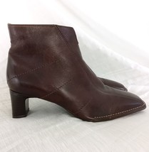 ARA Germany Square Toe Dress Boot Brown Leather Zip RETO Comfort Flex Men 6.5 - $100.69