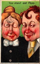 You Must Ask Papa DB Posted Kansas City Missouri(MO) 1913 Vintage Postcard - £5.89 GBP