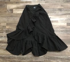 Anthropologie Maeve Ruffle Skirt Size 0 Black - $18.47