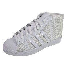 Adidas Pro Model Reflective Snake D69287 White Men Leather Shoes Sneakers SZ 8.5 - £75.28 GBP