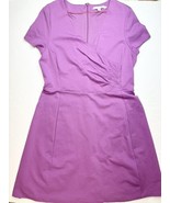 Boden Ponte Knit Dress (US 14/UK 18) Purple Lined Fit Flare Short Sleeve... - £43.03 GBP