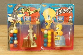 2PC Lot Looney Tunes Tweety Bird &amp; Bugs Bunny Gumball Pocket Pack Tim Me... - £14.89 GBP