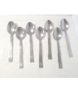 Set of 7 Godinger CASTELLO Oval Place Soup Spoons Hammered Stainless Fla... - £35.98 GBP