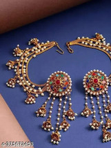 Kundan Jewelry Earrings Bahubali Jhumka Latkan Jewelry Set Women Wedding Bridab - £5.41 GBP
