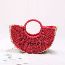 Seaside vacation beach straw bag female portable cute watermelon bag new fashion - £38.61 GBP