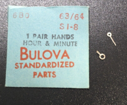 NOS Genuine Bulova 6BA SI 8 - HR/MIN Watch Hands Set/Pair #63-64 Silver - Index - £11.06 GBP