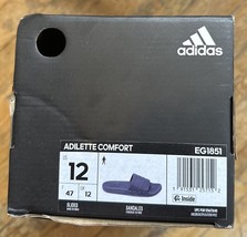 Adidas Adilette Comfort Slides - Adidas Slip-on Sandals - Preloved Ink (ID3402) - $33.87