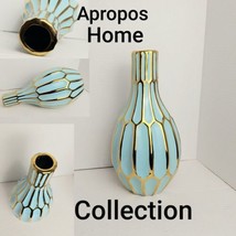 Apropos Home Collection Blue &amp; Gold Detail Vase - £13.46 GBP