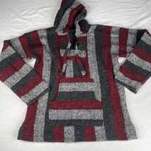 Earth Ragz Baja Drug Rug Hoodie Men M Multi Color Red White Black Made I... - £11.51 GBP