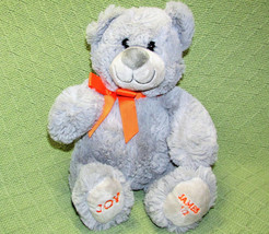Dayspring 10" Scripture Teddy Bear Grey Orange Stuffed Animal Gods Love Hallmark - $10.80