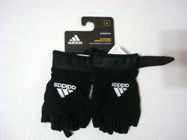 New Adidas Women&#39;s L Black White Aeroready Weight Training Gloves Rower ... - £15.94 GBP