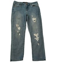Liverpool Cropped Boyfriend Jeans Size 4/27 Destroyed Wash EXCELLENT CON... - $24.70