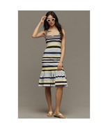 New Anthropologie Maeve Striped Square-Neck Flutter-Hem Midi Dress $178 XL - $88.20