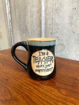 Glazed Ceramic “Super Power Teacher” Coffee Mug - £12.86 GBP