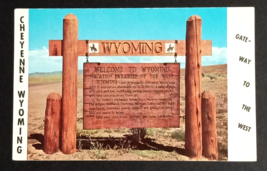 Welcome to Cheyenne Wyoming Sign West Vacation Paradise WY UNP Postcard c1970s - £6.38 GBP