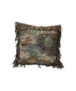 Old Style World Map Americas New World Woven Tapestry Fringe Pillow 13x1... - $53.37