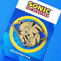 Sonic The Hedgehog Sonic Golden Series Enamel Pin Figure Blue Chaos Emerald - £9.59 GBP