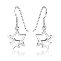 Tuscany Silver Sterling Silver Double Star Drop Earrings  - $170.00