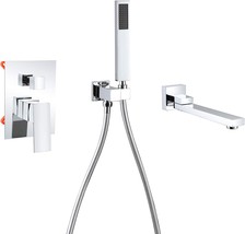 Wall Mounted Bathtub Faucet With Handheld Shower,180° Swivel Tub Faucet,... - £162.79 GBP