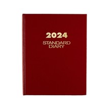 2024 AT-A-GLANCE Standard Diary 7.5&quot; x 9.5&quot; Daily Diary Hardsided Cover Red/Gold - £69.11 GBP