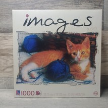 Puzzle Images Sure Lox 1000 Pieces Tabby Cat w/ Yarn Ball 28”X 19” NEW/SEALED - $8.90