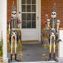 Zaer Ltd. Large 5-Ft Tall Metal Halloween Skeleton Soldiers (Left Hand Staff) - £401.57 GBP+