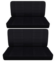 Solid Front and Rear bench car seat covers fits  1964 Chevy II Nova sedan  black - $130.54