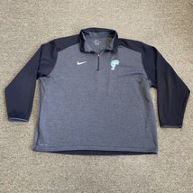 Tulane Green Wave Nike Sweatshirt Men&#39;s 3XL Black/Gray Quarter Zip Fleece - £29.25 GBP