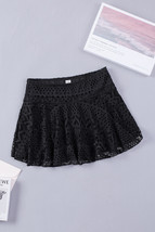 Black Black Crochet Lace Skirted Bikini Bottom - $223.83 MXN