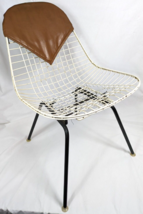 Vintage MCM 70s Herman Miller Bikini White Metal Chair Brown Pad - H Frame Base - £233.28 GBP