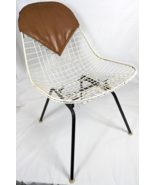 Vintage MCM 70s Herman Miller Bikini White Metal Chair Brown Pad - H Fra... - £233.58 GBP
