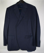 Isaia Mens Blazer 100% Wool Pinstripe One Button Black 56 - £1,978.40 GBP
