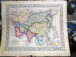 Antique Mitchells 1863 Country Map for Asia Political Divisions from Atlas book - £21.81 GBP