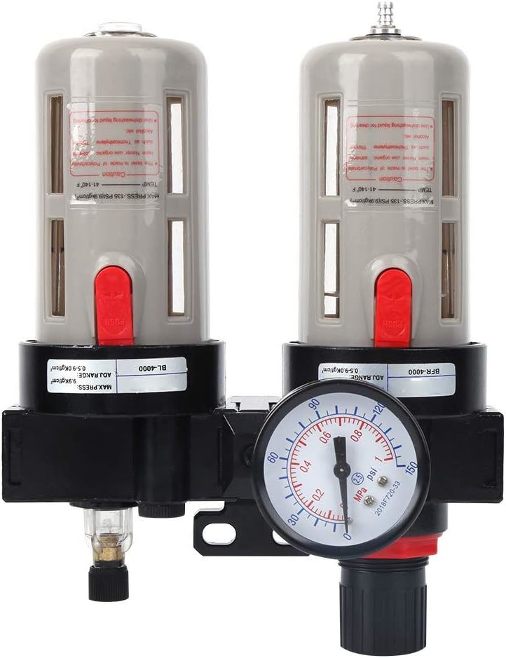 Air Water Separator, Pressure Regulator, And 1/2 Inch Compressor Filter ... - $38.93