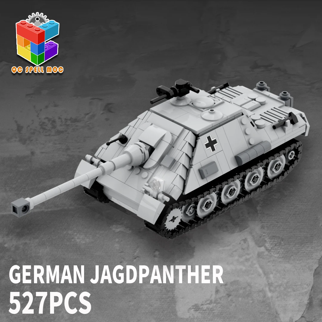 MOC German Jagdpanther Tank Destroyer Building Block WW2 Heavy Tanks Model - £46.46 GBP+