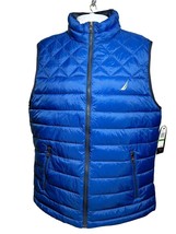 New Nautica Puffer Vest Men&#39;s Large Blue &amp; Red Quilted Patriotic Pockets - AC - £24.54 GBP