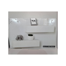 Always Home Set of 2 Wood Floating Wall Shelves White 12&quot;/3&quot;/2.5&quot; - $22.78