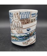 4” Porcelain Tea Cup Sushi Chef Food Seafood Cuisine Character Pen Holder - $20.33 CAD